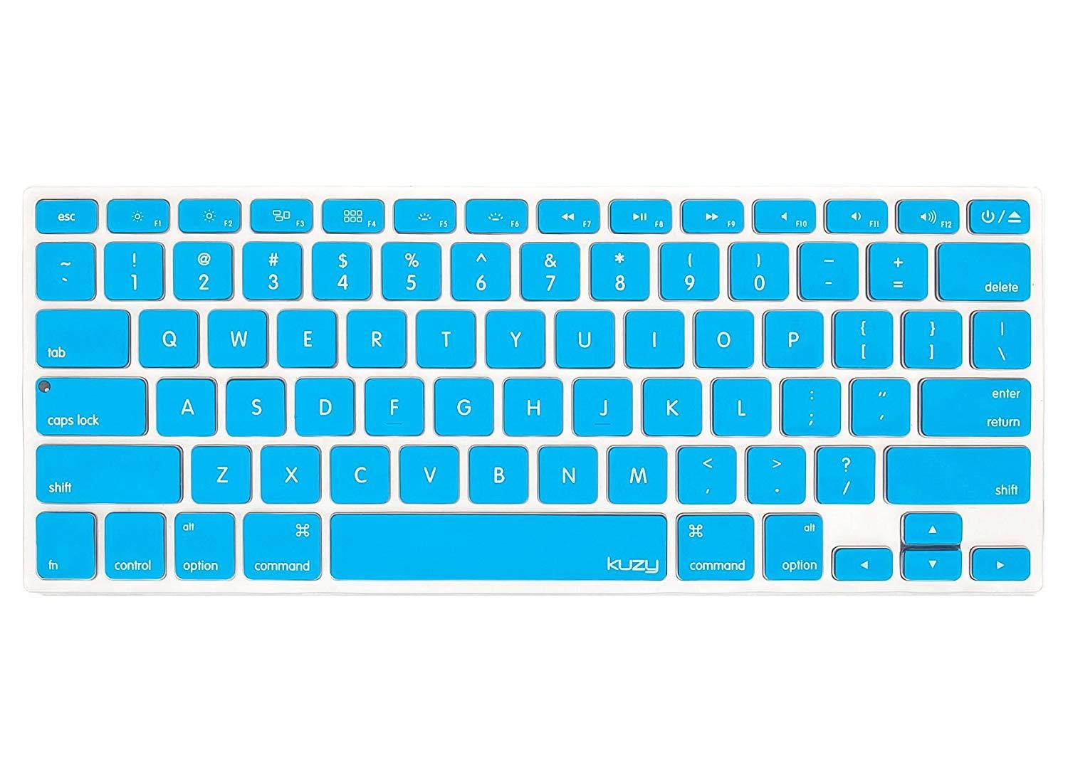 Kuzy AQUA BLUE Keyboard Cover Silicone Skin for MacBook Pro 13" 15" 17" (with or w/out Retina Display) iMac and MacBook Air 13" - Aqua Blue