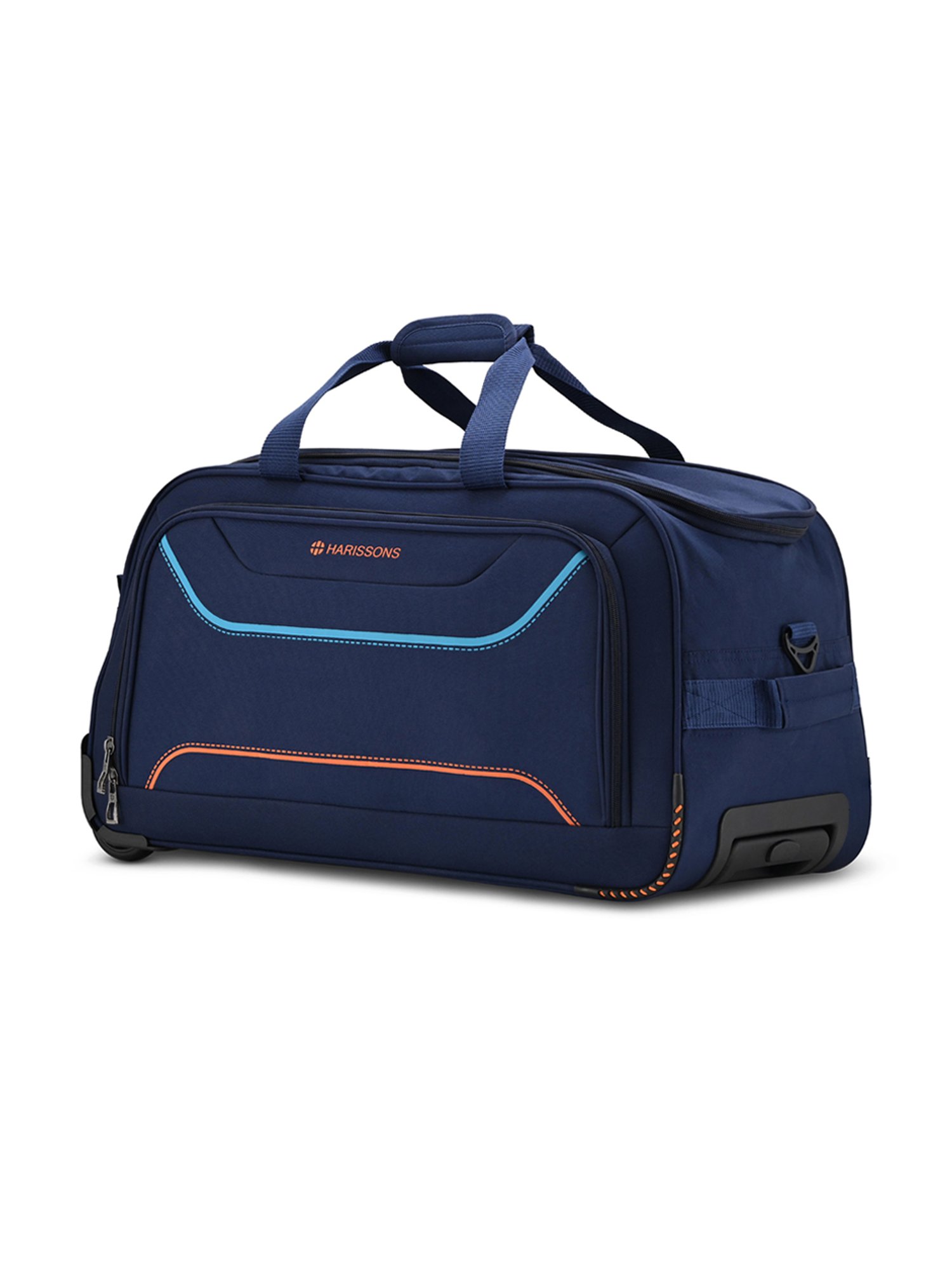 Harissons Blue & Orange Printed Large Duffel Trolley Bag - 24 inch