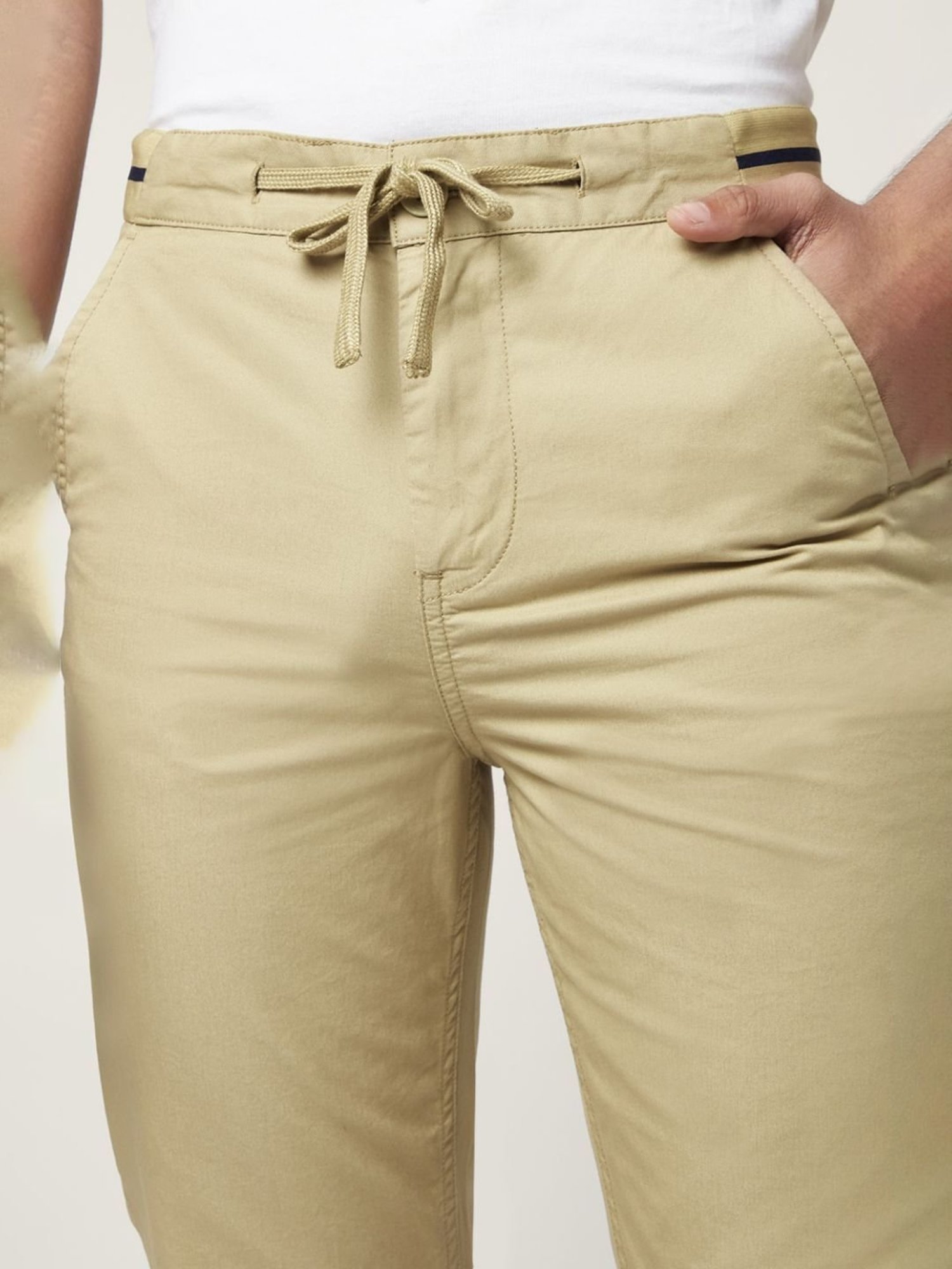 Coolsters by Pantaloons Boys Beige Cotton Regular Fit Trousers