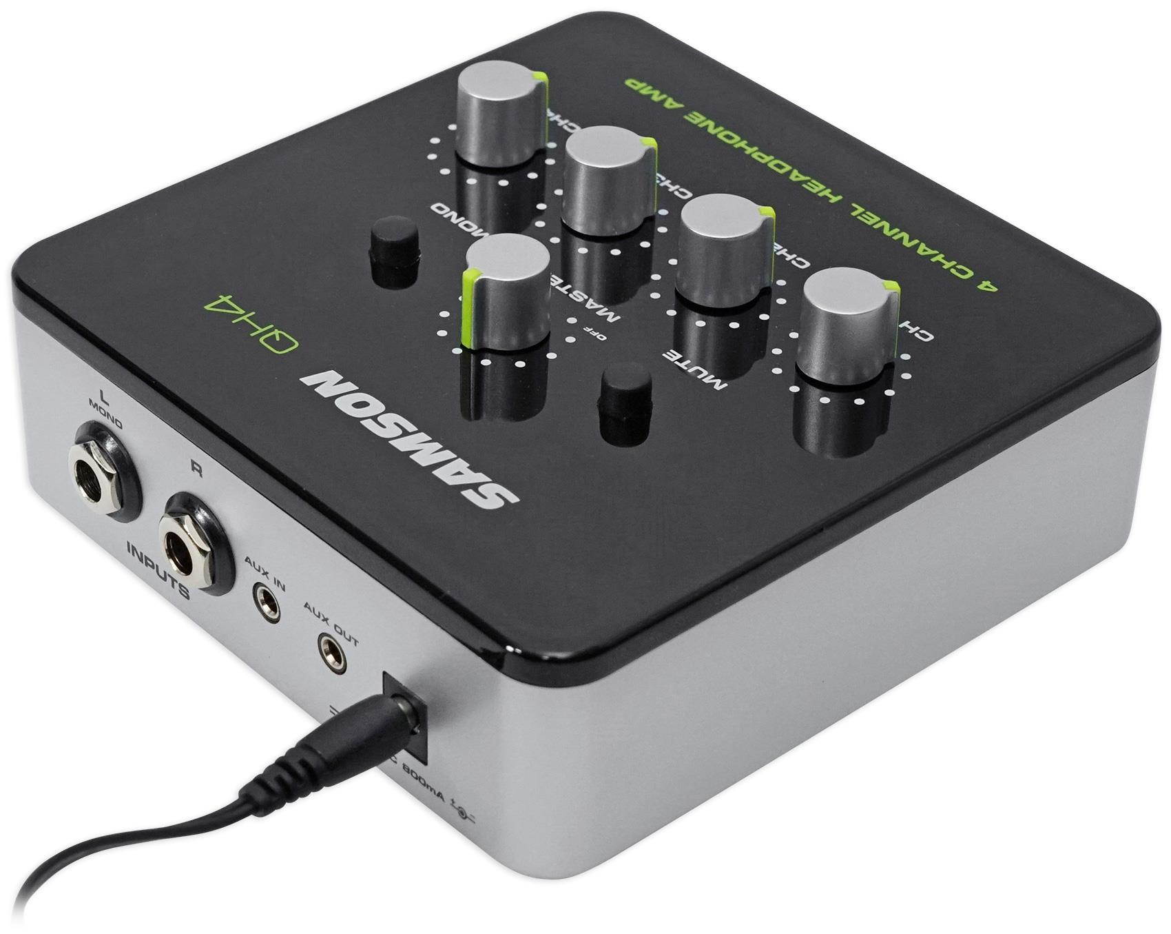 SAMSON QH4 4_Ch Stereo Studio Monitoring Headphone Amplifier Amp DJ Headphones