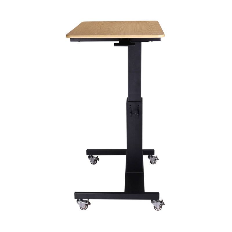 28" Height Adjustable Mobile School Standing Desk Natural - Rocelco