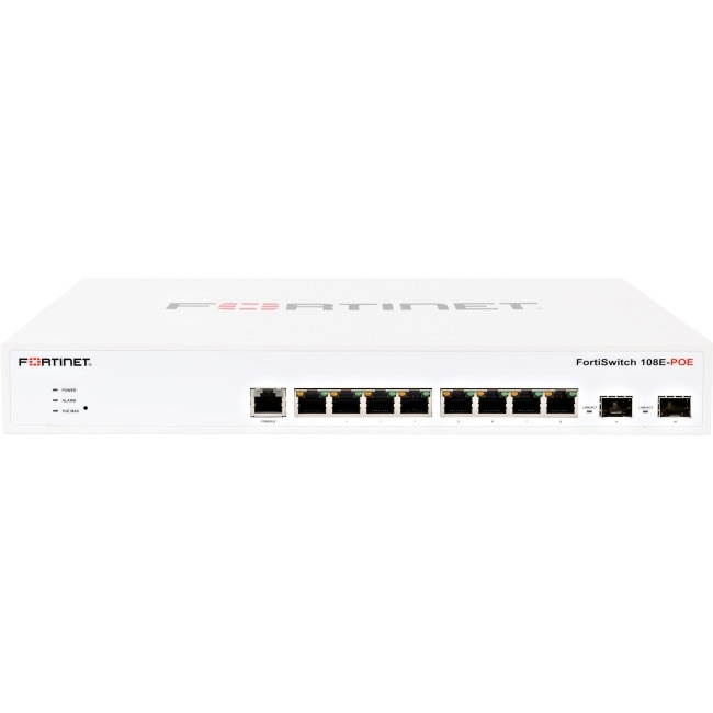 Fortinet FortiSwitch 108E-POE 8 Port Layer 2 Gigabit Ethernet Switch - FS-108E-POE