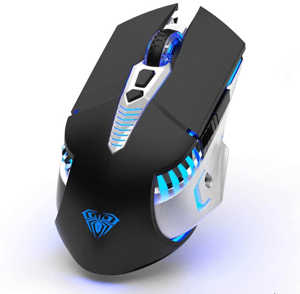 Bluetooth Wireless Gaming Mouse with 3 Modes (BT5.0, BT3.0 and 2.4G), USB Rechargeable Optical Mouse for Laptop PC Desktop