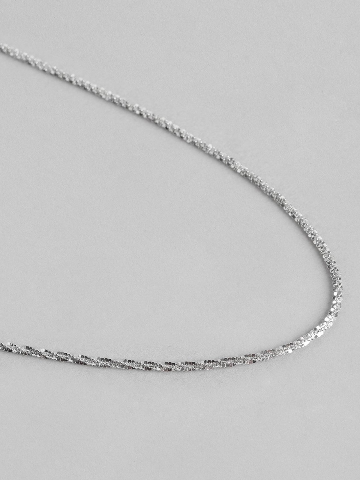 Zavya Minimal 92.5 Sterling Silver Rhodium Plated Chain