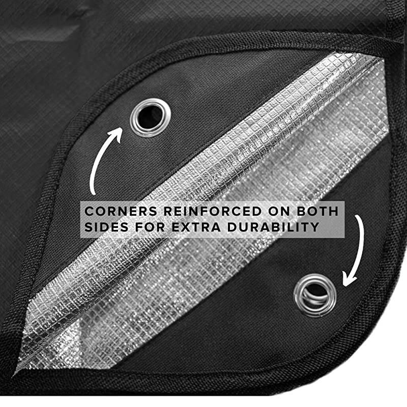 Heavy Duty Survival Blanket Insulated Thermal Reflective Tarp 60quot x 82quot AllWeather Reusable Emergency Blanket for Car or Camping Black