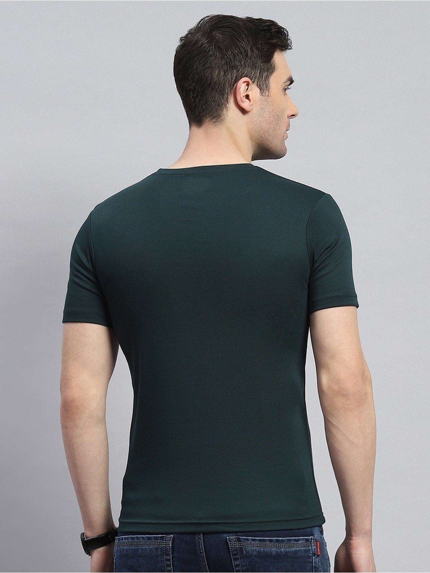 Monte Carlo Bottle Green Cotton Regular Fit T-Shirt