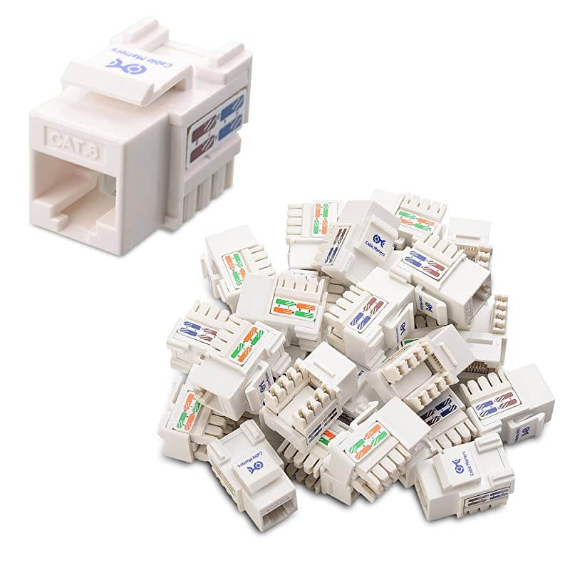 UL Listed 25Pack RJ45 Keystone Jack in White and Keystone PunchDown Stand