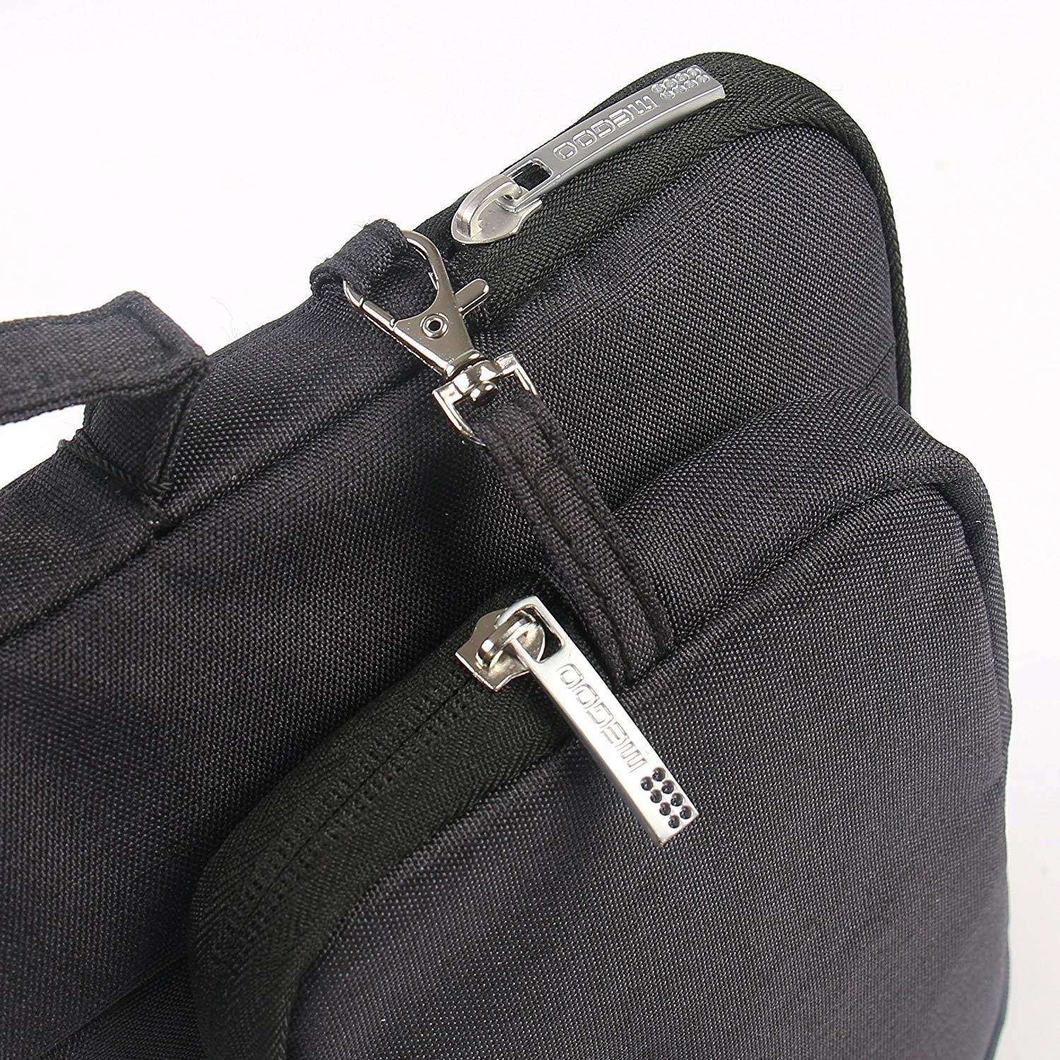 Megoo 13Inch Sleeve Case with Accessory Pouch for Microsoft Surface Laptop/Book 2 13.5"/iPad pro 12.9"/13" Macbook Air/Pro Chromebook Tablet Slim Water Resistant Carrying Case(Black With Charger Case)