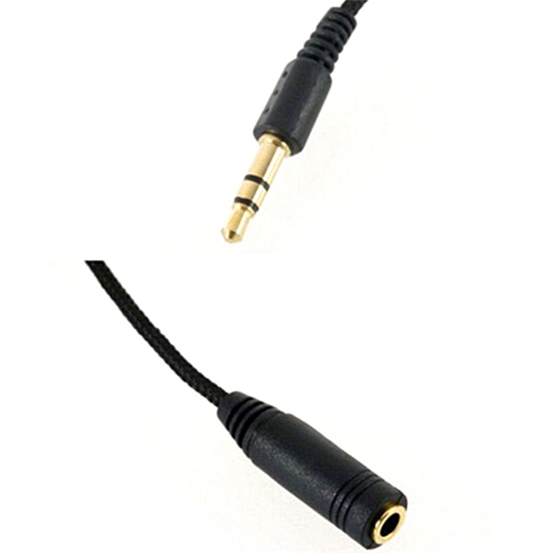 5M 16ft 3.5mm Female to Male F/M Headphone Stereo Audio Extension Cable Cord Black