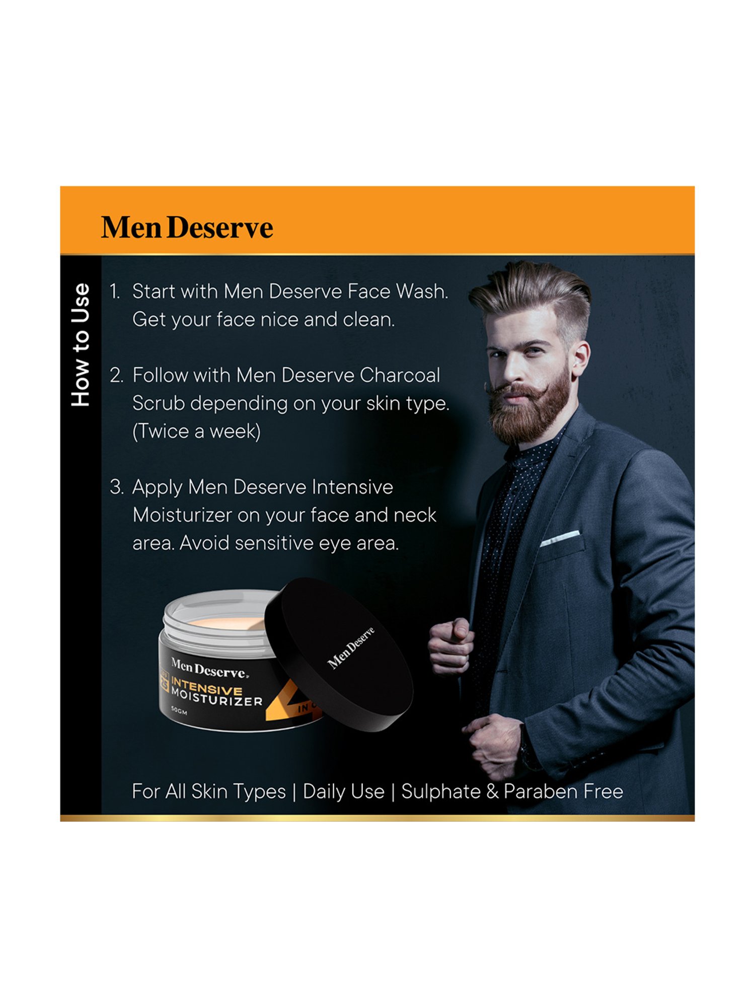 Men Deserve Orange Intensive Moisturizer with SPF 25 - 50 gm