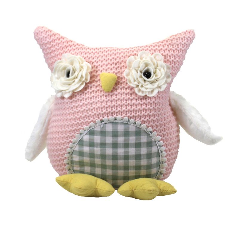 Plush 8.5" Pink Knitted Owl  -  Decorative Figurines