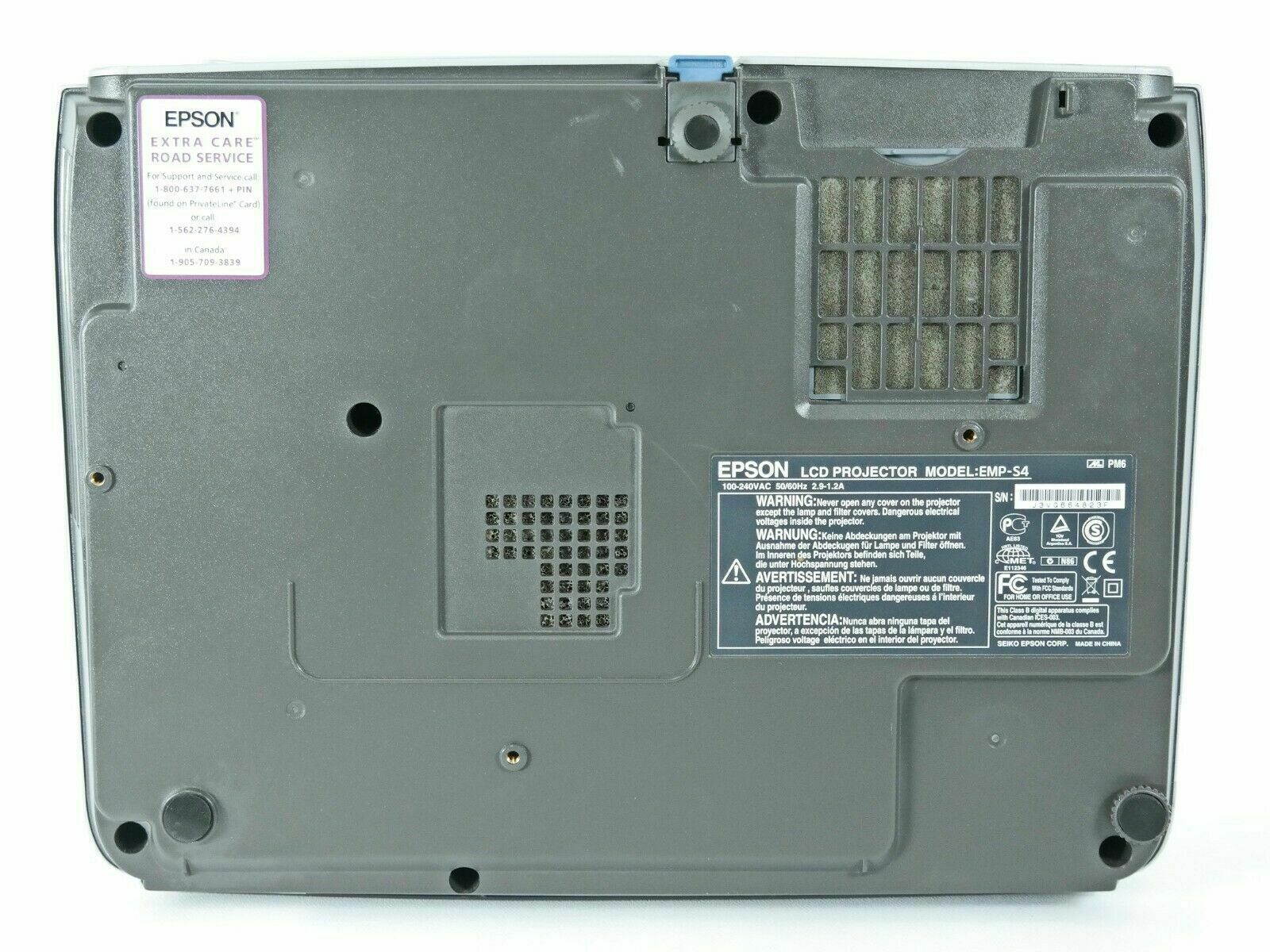 Epson EMP-S4 3LCD Projector Portable 800 x 600 1080i 1500 ANSI Lumens Home Theater HDMI-adapter with Accessories bundle