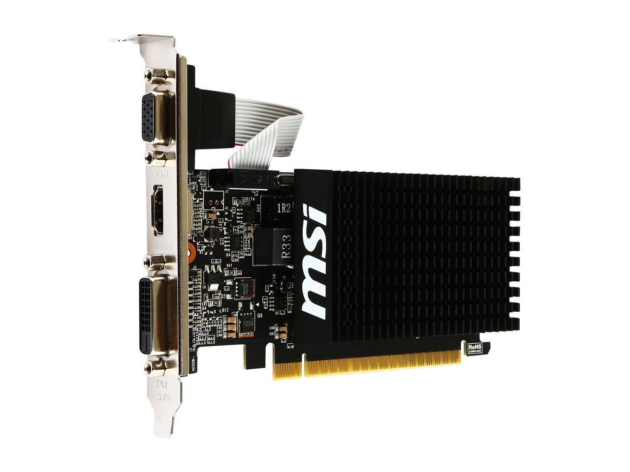 MSI GeForce GT 710 DirectX 12 GT 710 1GD3H LP 1GB 64-Bit DDR3 PCI Express 2.0 x16 HDCP Ready Low Profile Video Card
