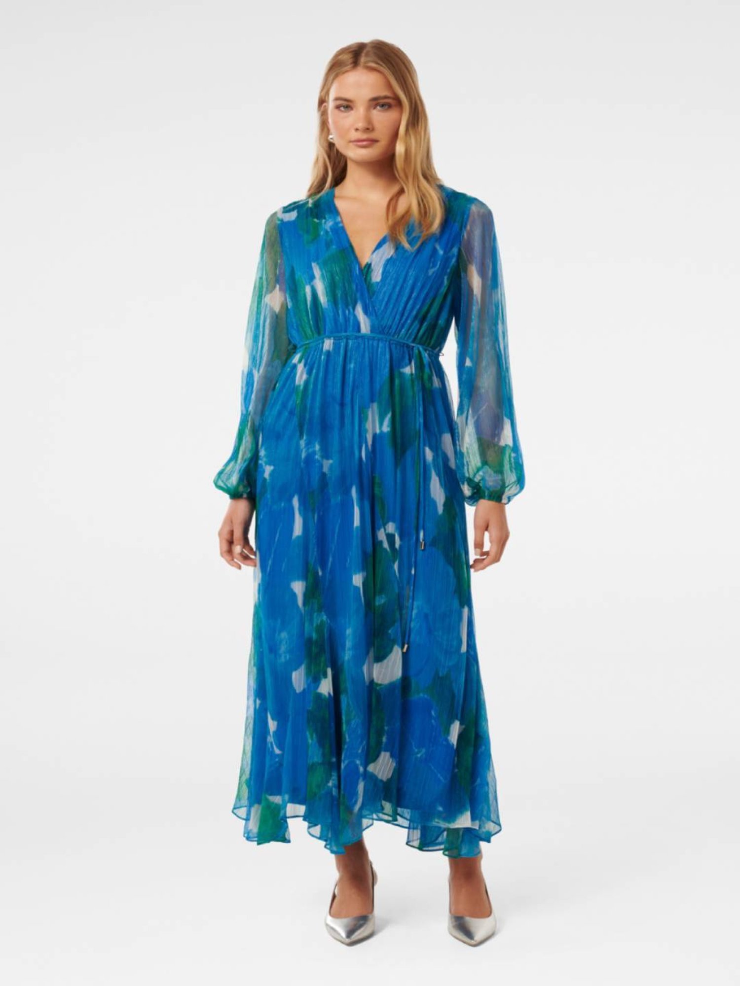 Forever New August Printed Plisse midi dress