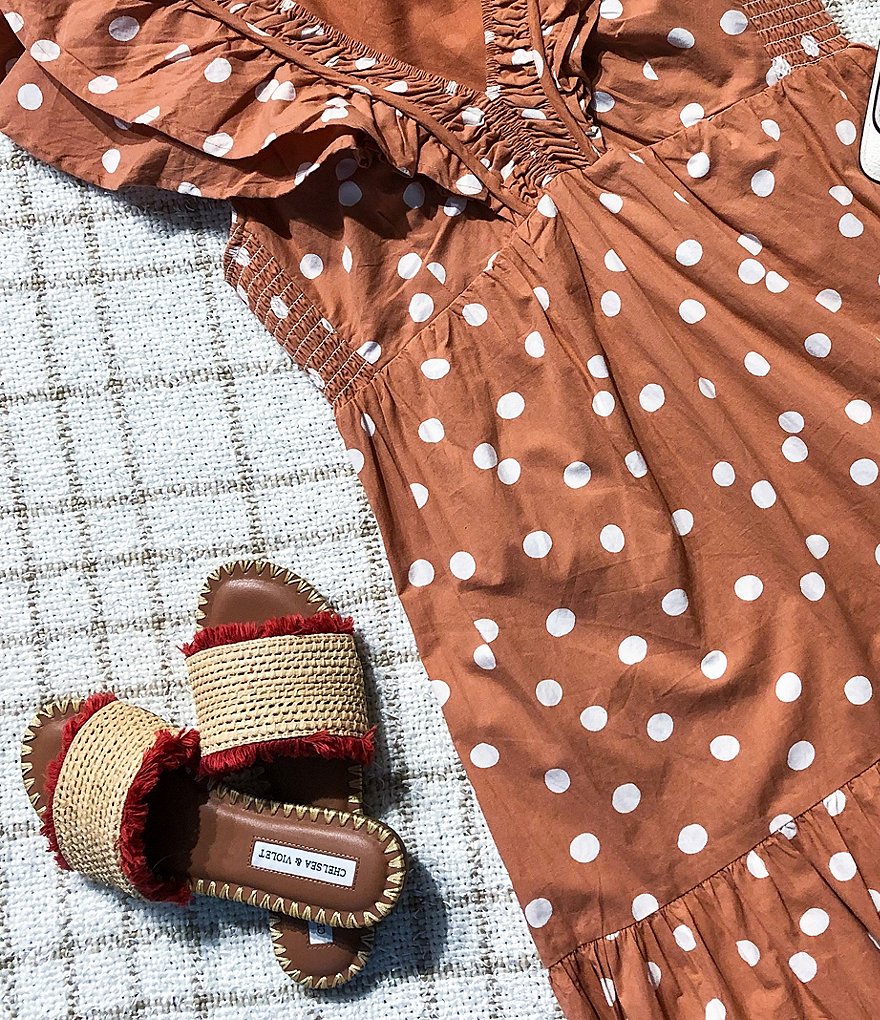 Chelsea & Violet Rafa Fringe Flat Sandals