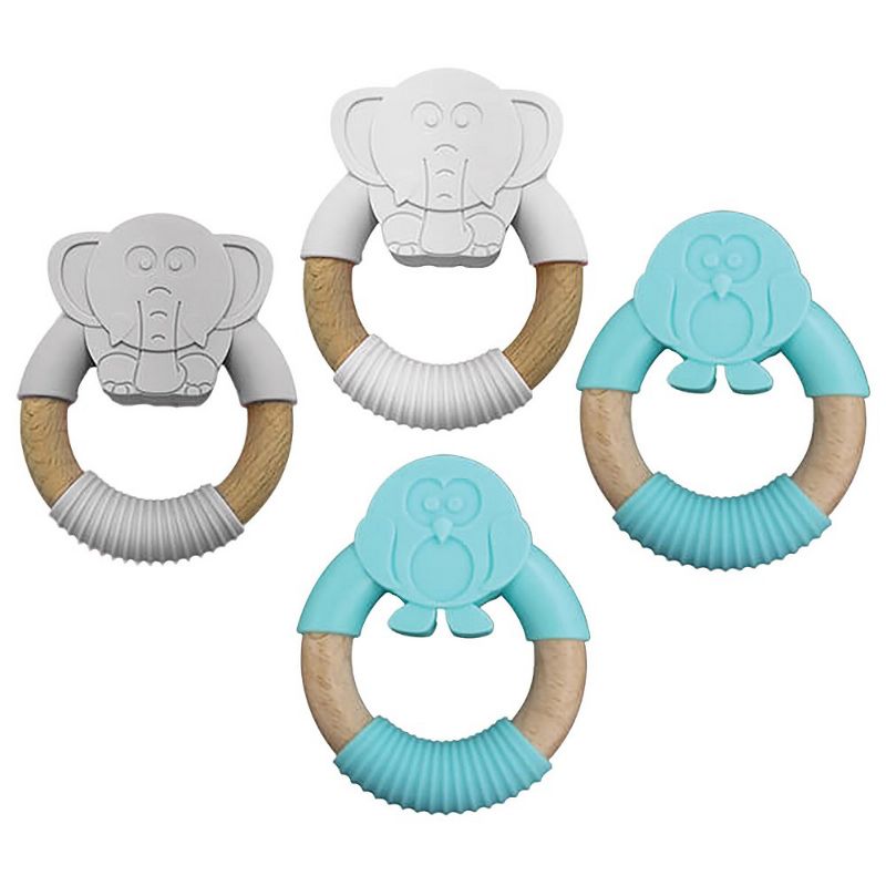 Edushape Natural Animal Teethers - Set of 4