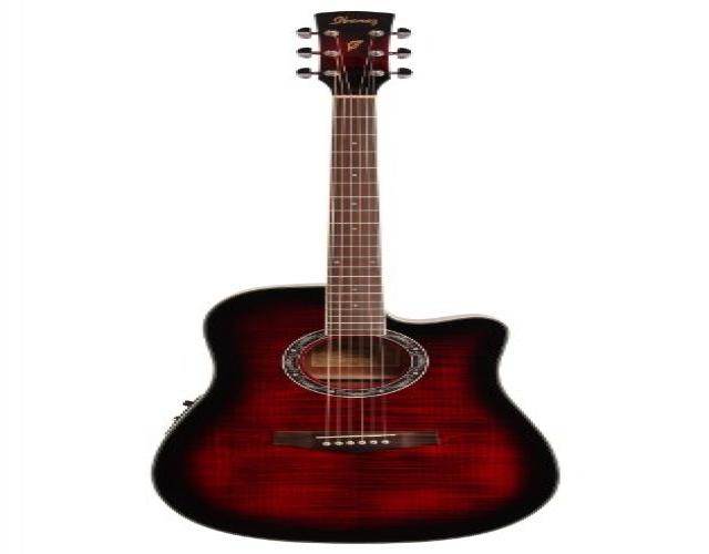 Ibanez PF28ECE Acoustic-Electric Guitar (Transparent Red Sunburst)