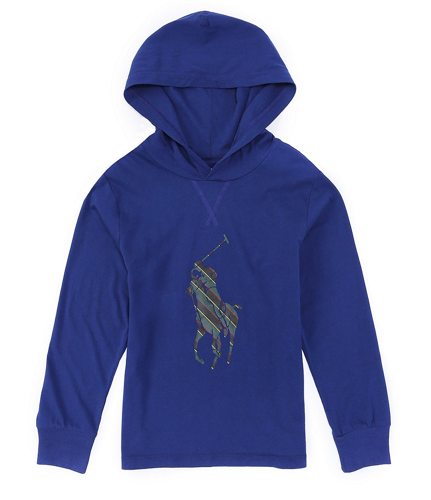 Polo Ralph Lauren Little Boys 2T-7 Long-Sleeve Striped Big Pony Logo Hooded Tee