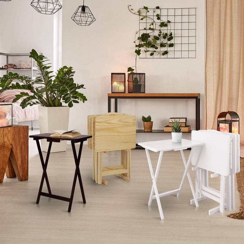 5pc Tray Table Set White - Flora Home