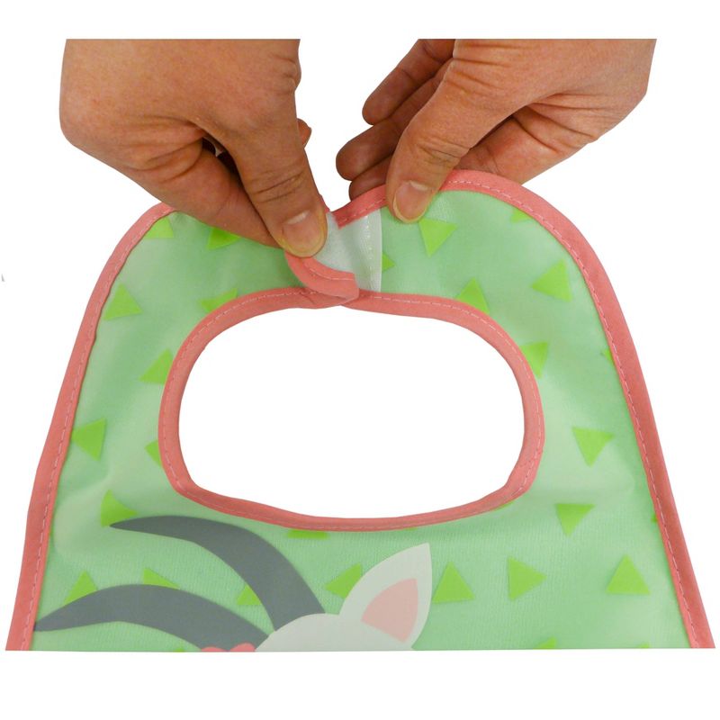 Neat Solutions Girl Printed Translucent Peva/Knit Terry Bib Set - Llama-Cactus-Goat - 3pk