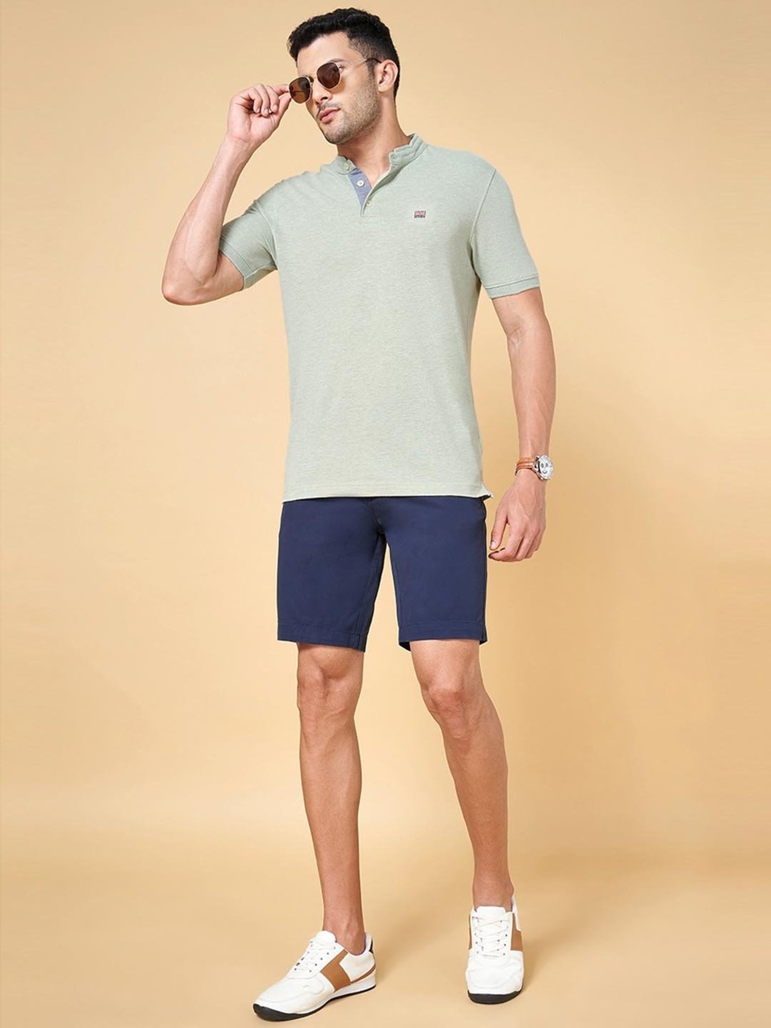Byford by Pantaloons Navy Slim Fit Shorts