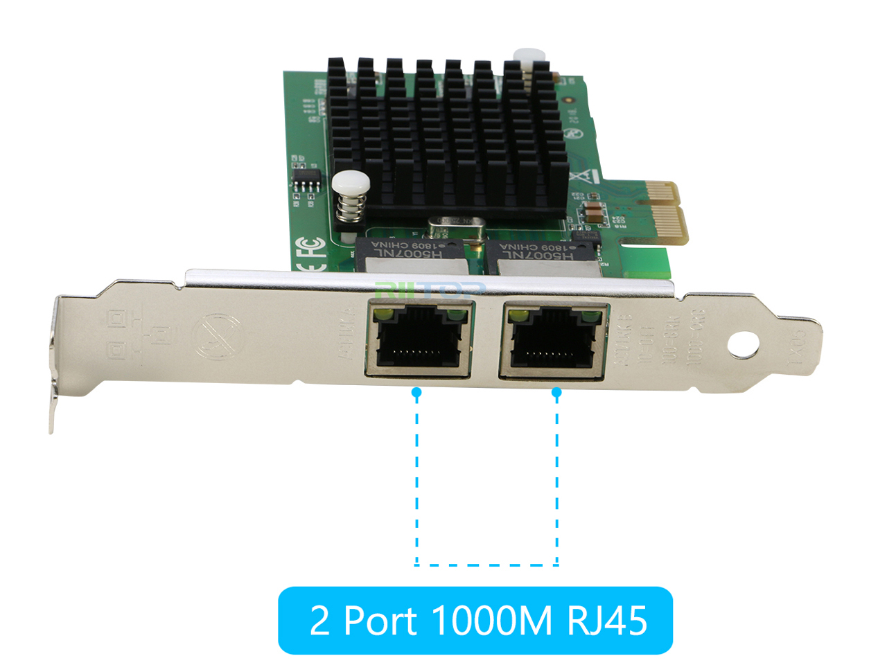 RIITOP 2-Port 1000M PCIe Express Network Adapter Card NIC Intel 82575 Chipset Dual RJ45 PCI Express Gigabit Ethernet Lan Card Come with Low Profile Bracket