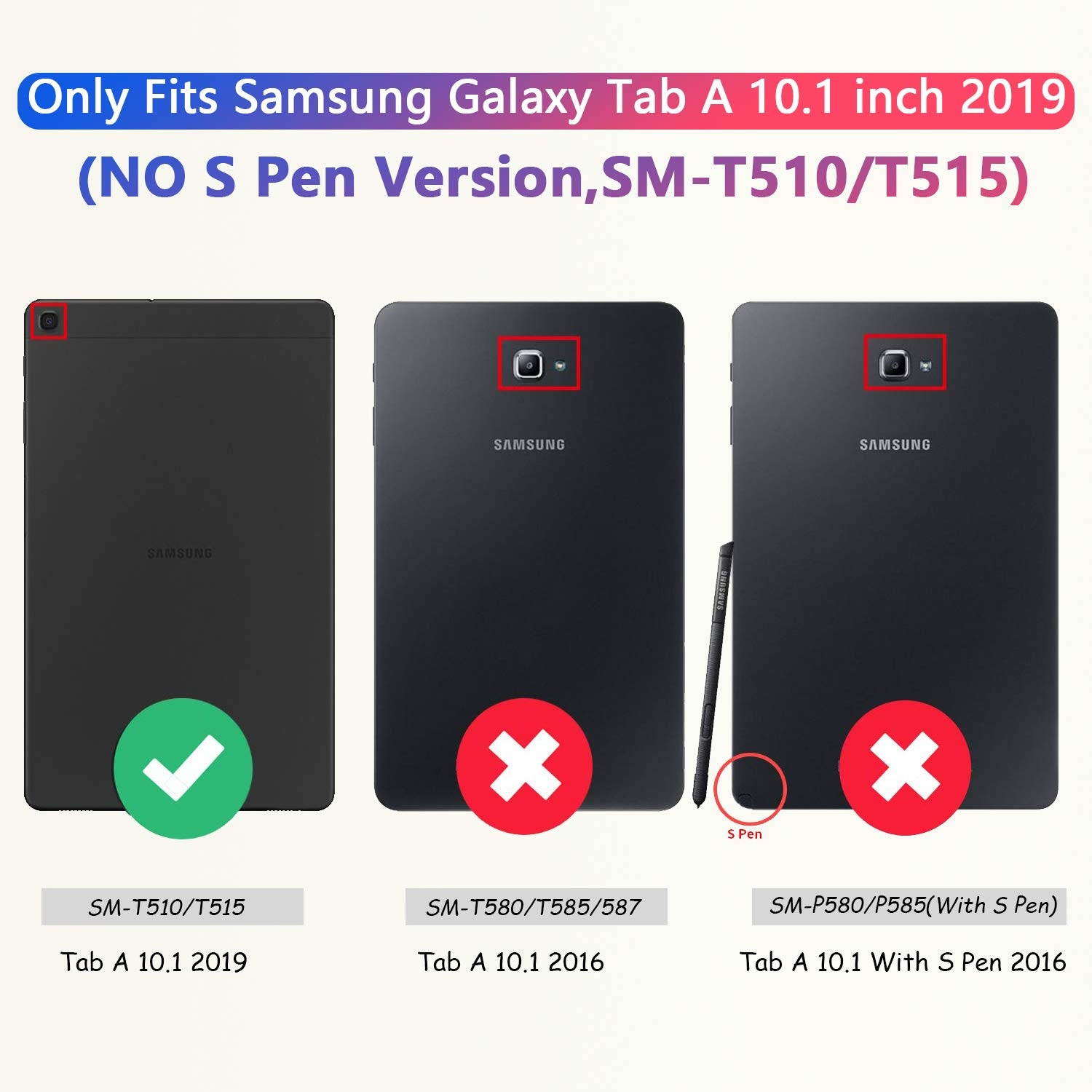 Galaxy Tab A 10.1 2019 Case SM-T510, Dteck Tablet Cover for Samsung Tab A 10.1 2019, Slim Leather Folio Stand Protective Case Compatible with Samsung Tab A 10.1(2019 Model) SM-T510/T515, Pink Unicorn