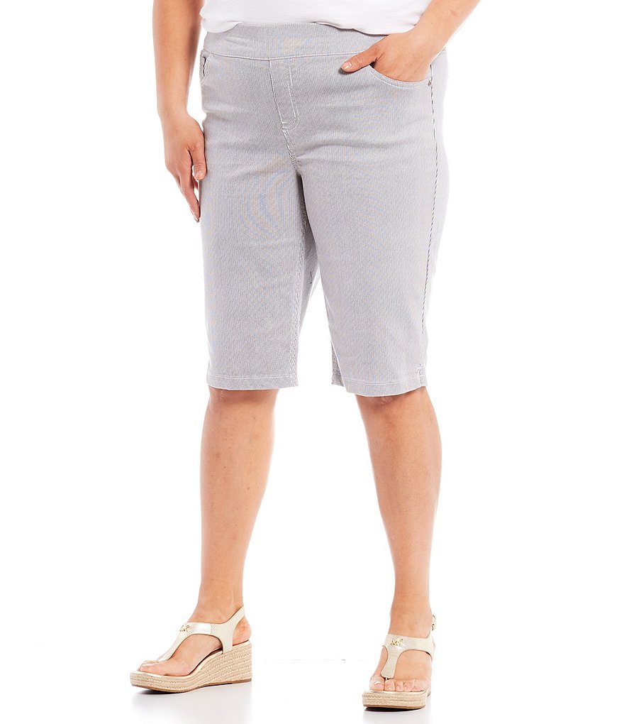 Westbound Plus Size the PARK AVE fit Stripe Skimmer Shorts