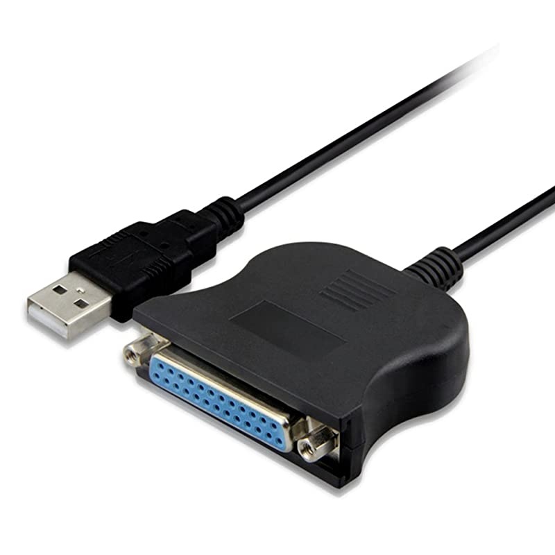 USB to DB25 Pin IEEE-1284 Parallel Printer Adapter Cable, USB Male to RS232 Female
