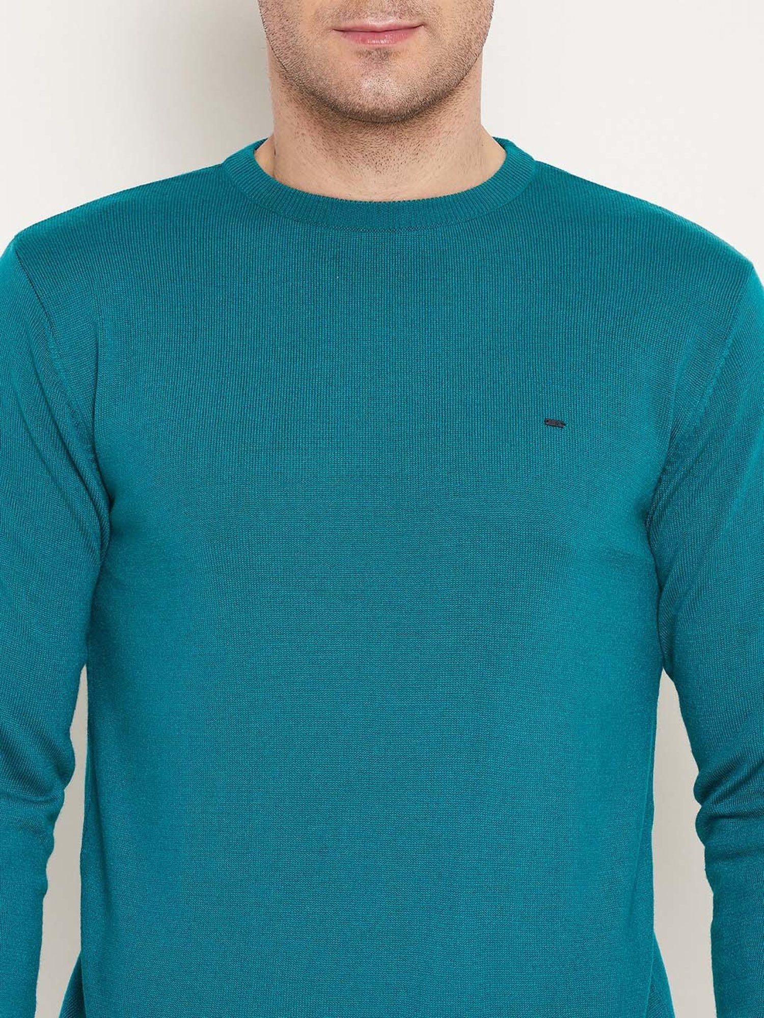 Okane Teal Regular Fit Sweater