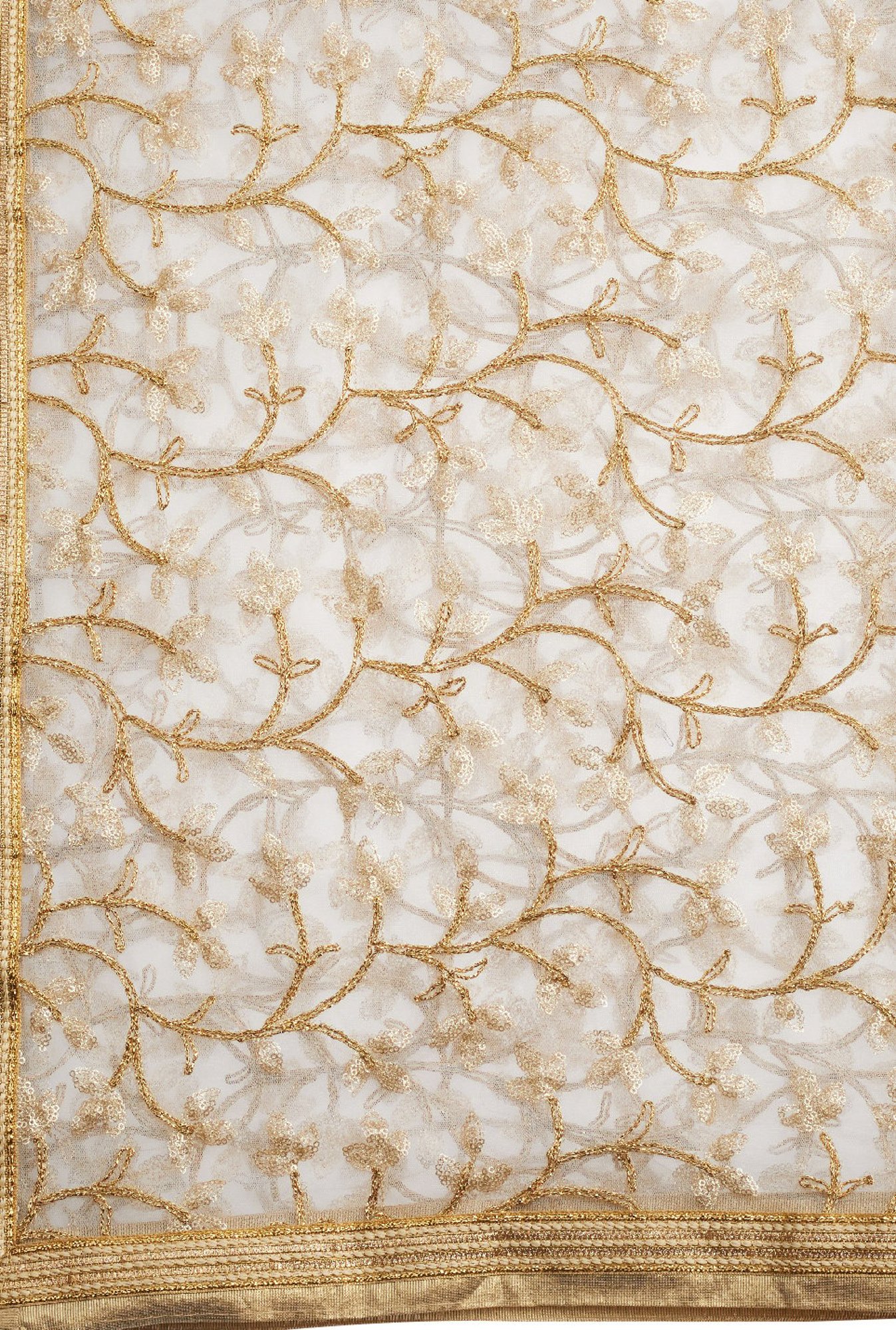 Dupatta Bazaar White & Gold Dupatta