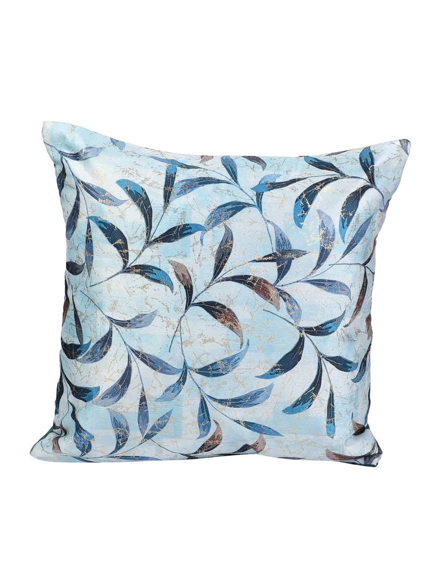 MFD HOME Furnishing Blue Velvet Cushion Cover - Set of 1