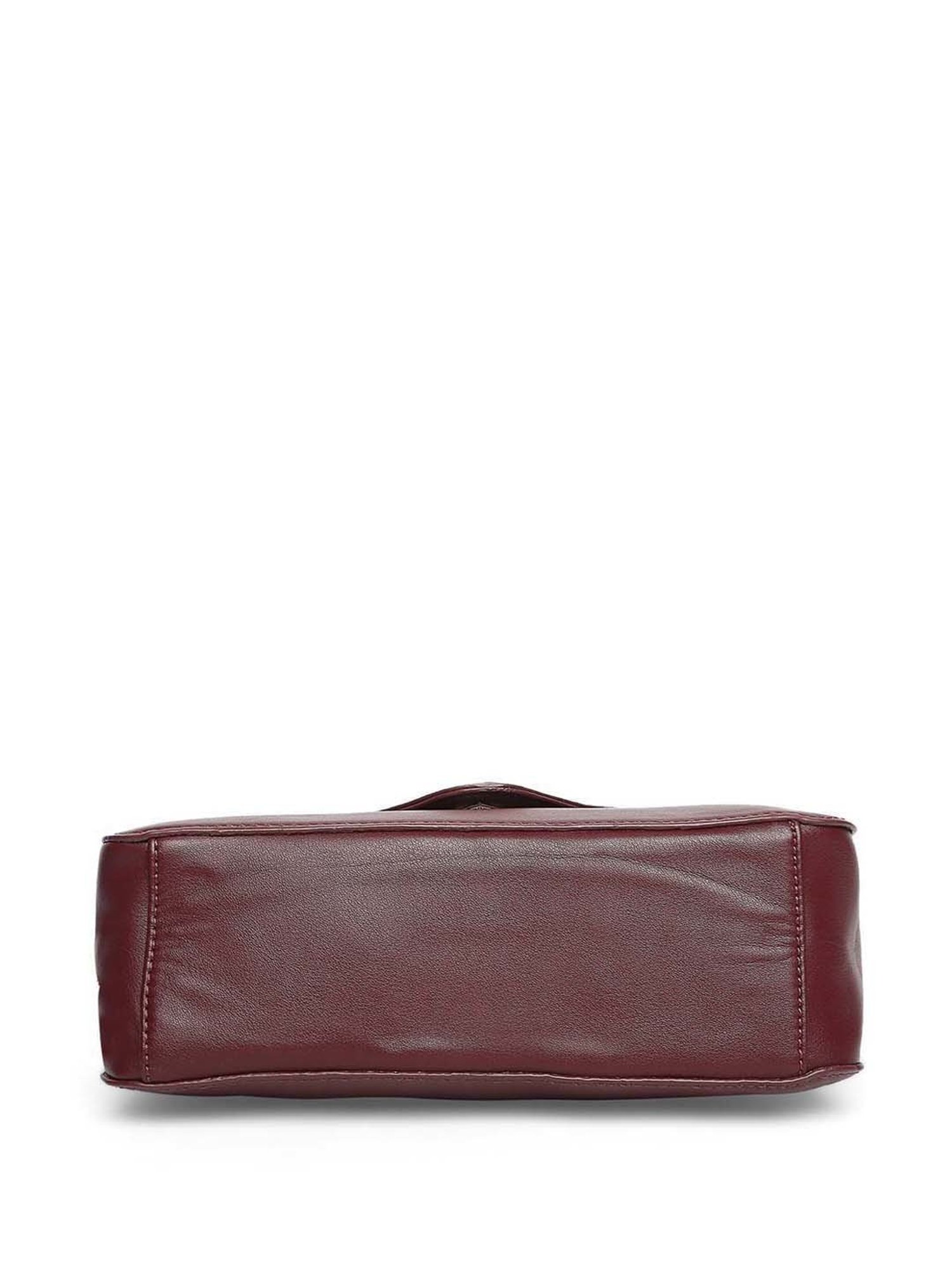 Marina Galanti Maroon Solid Medium Satchel Handbag