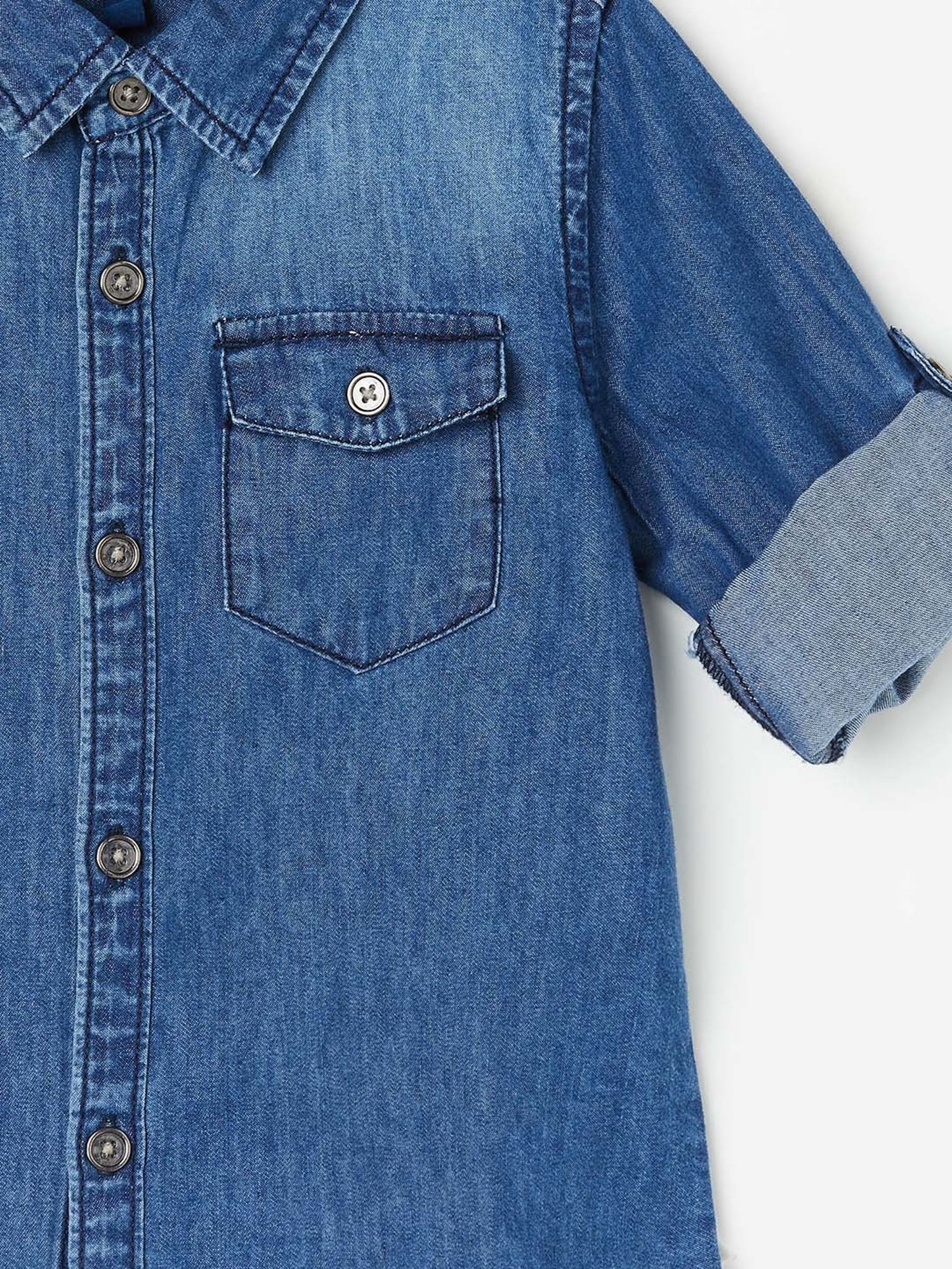 Juniors by Lifestyle Blue Cotton Printed Full Sleeves Shirt