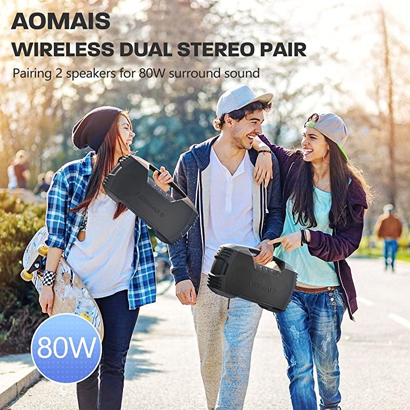 GO Bluetooth Speakers, 40H Playtime Outdoor Portable Speaker, 40W Stereo Sound Rich Bass, IPX7 Waterproof Bluetooth 5.0 Wireless Pairing,10000mAh Power Bank, for Party, Travel,Indoor