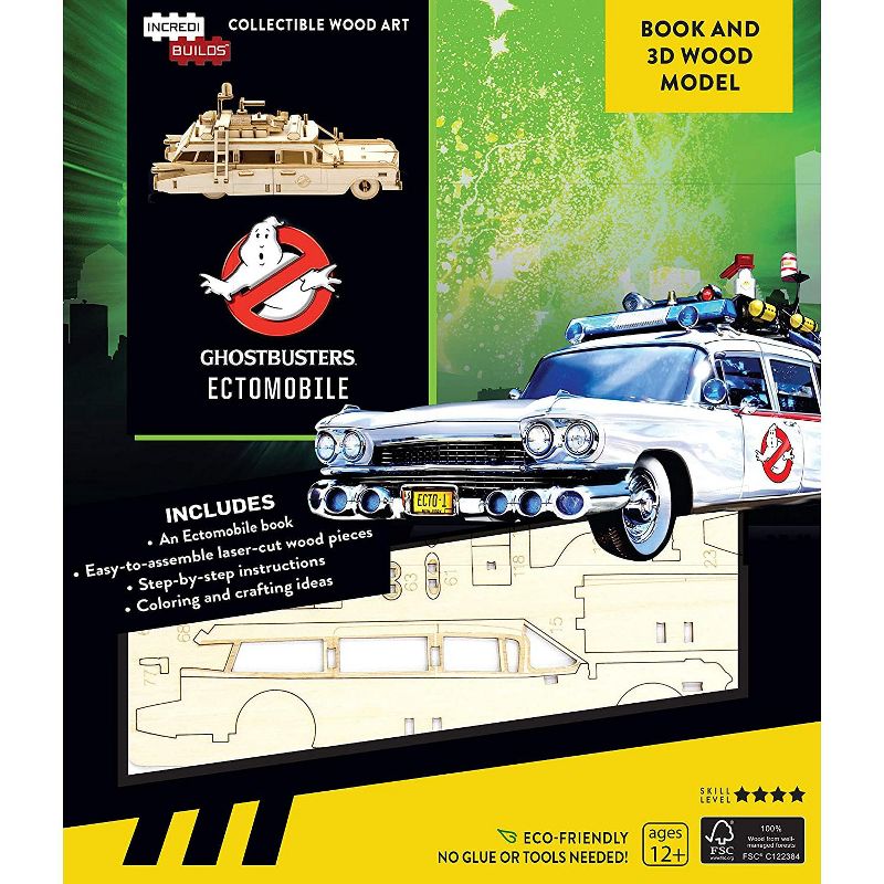 Incredibuilds Ghostbusters Ectomobile Book & Wood Model Kit