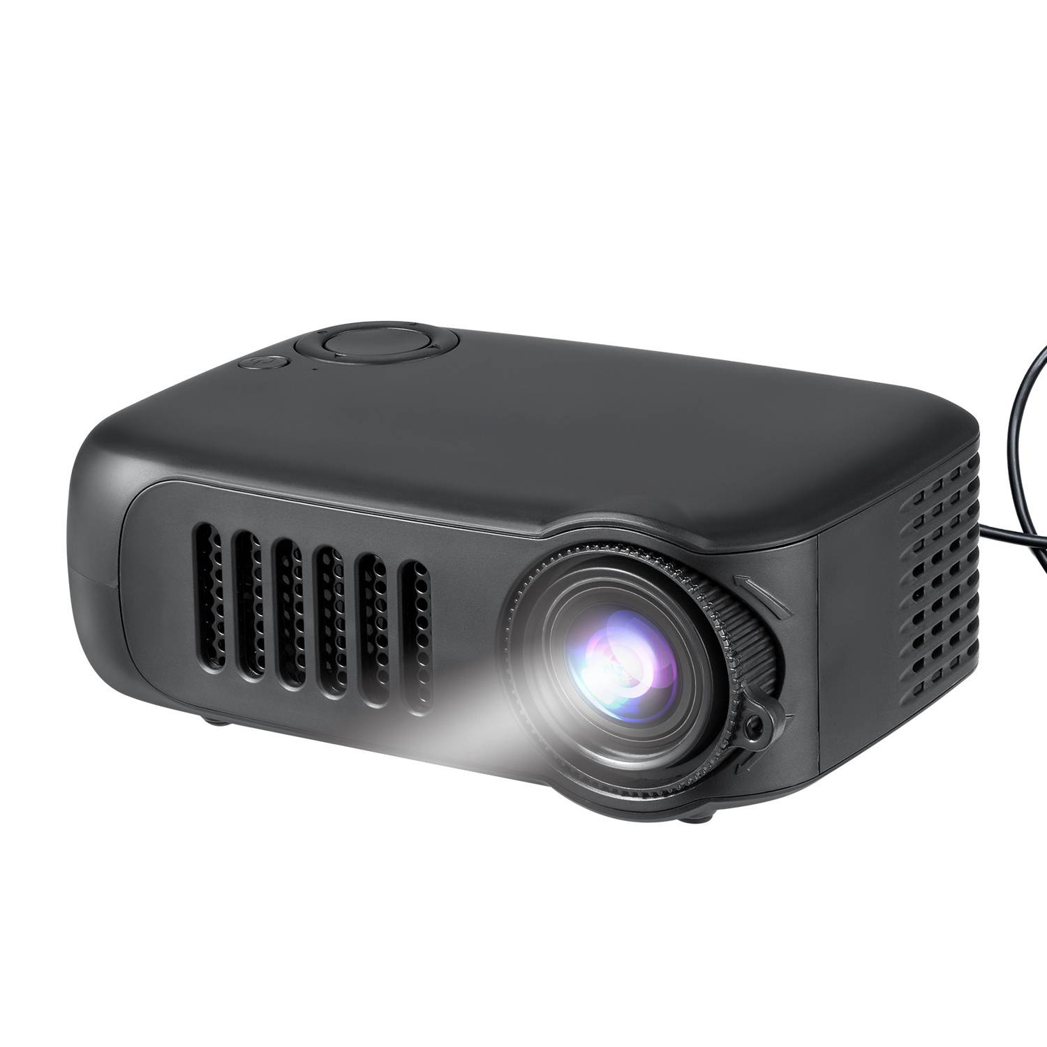 Dartwood Portable Mini Projector with HDMI, USB, and TF Memory Ports - Enhance Your Movie, TV and Gaming Experience in the Office or Bedroom (White)