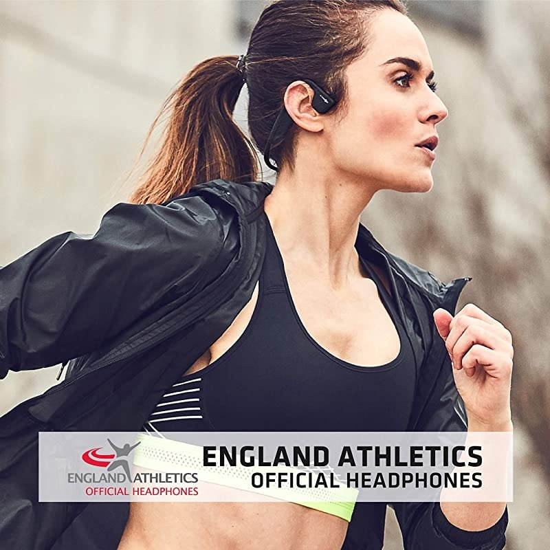 AS600BK Titanium Open Ear Wireless Bone Conduction Headphones Compatible with Bluetooth Black