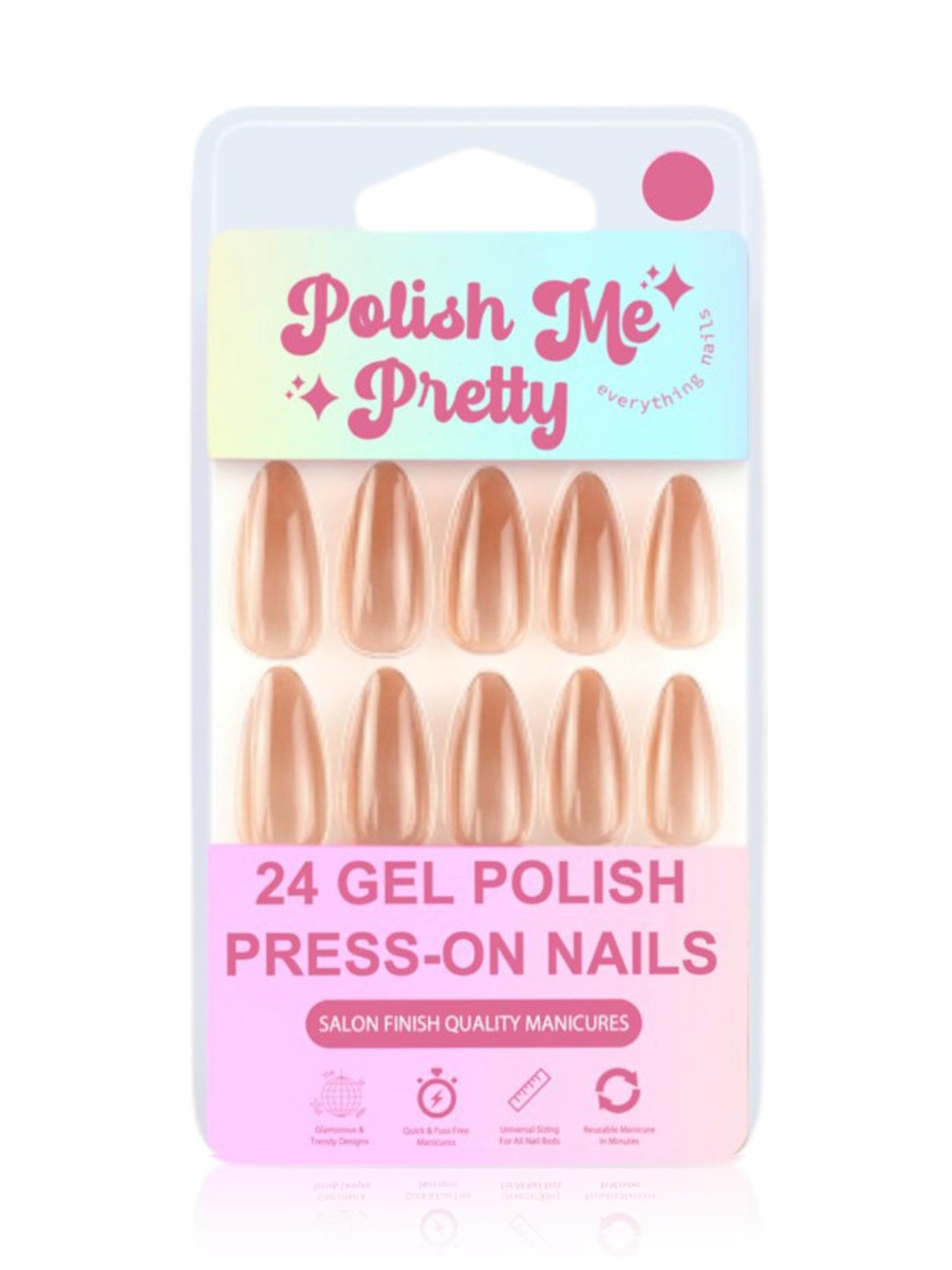 Polish Me Pretty Gel Polish Press On Nails Caramel - Light Brown Ombre - Set of 24
