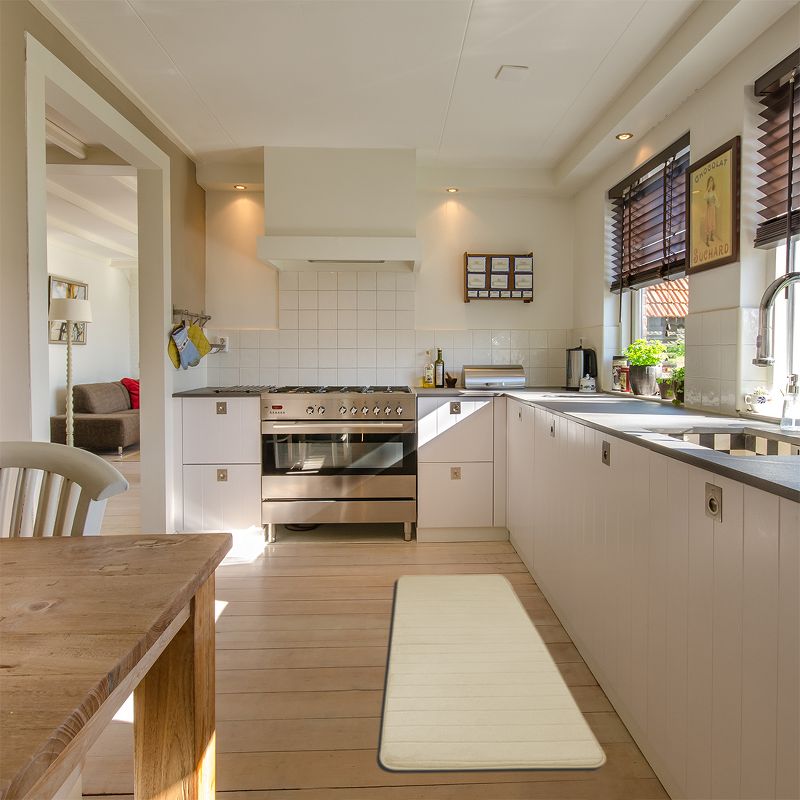 2'x5' Rectangle Indoor and Outdoor Polyurethane Floor Mat Beige - PiccoCasa