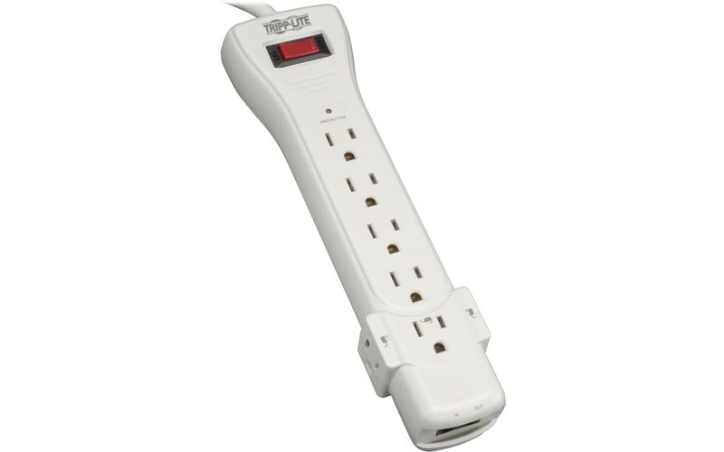 Tripp Lite Surge Protector Power Strip 120V 7 Outlet RJ11 12' Cord 1080 Joules - Receptacles: 7 x NEMA 5-15R - 1080J