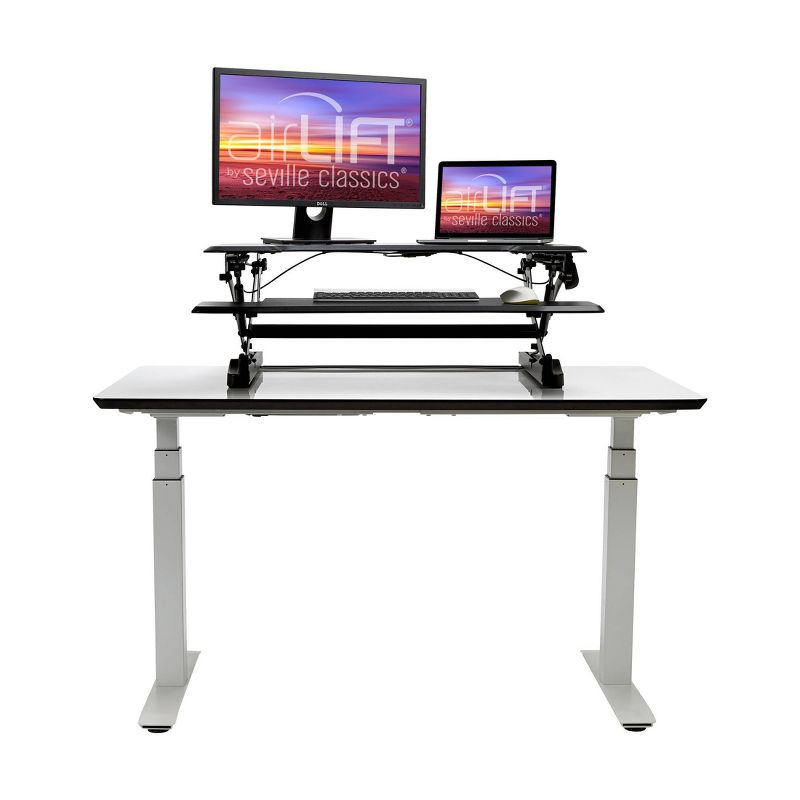 35.4" Airlift Adjustable Height Stand Up Laptop Desk Black - Seville Classics