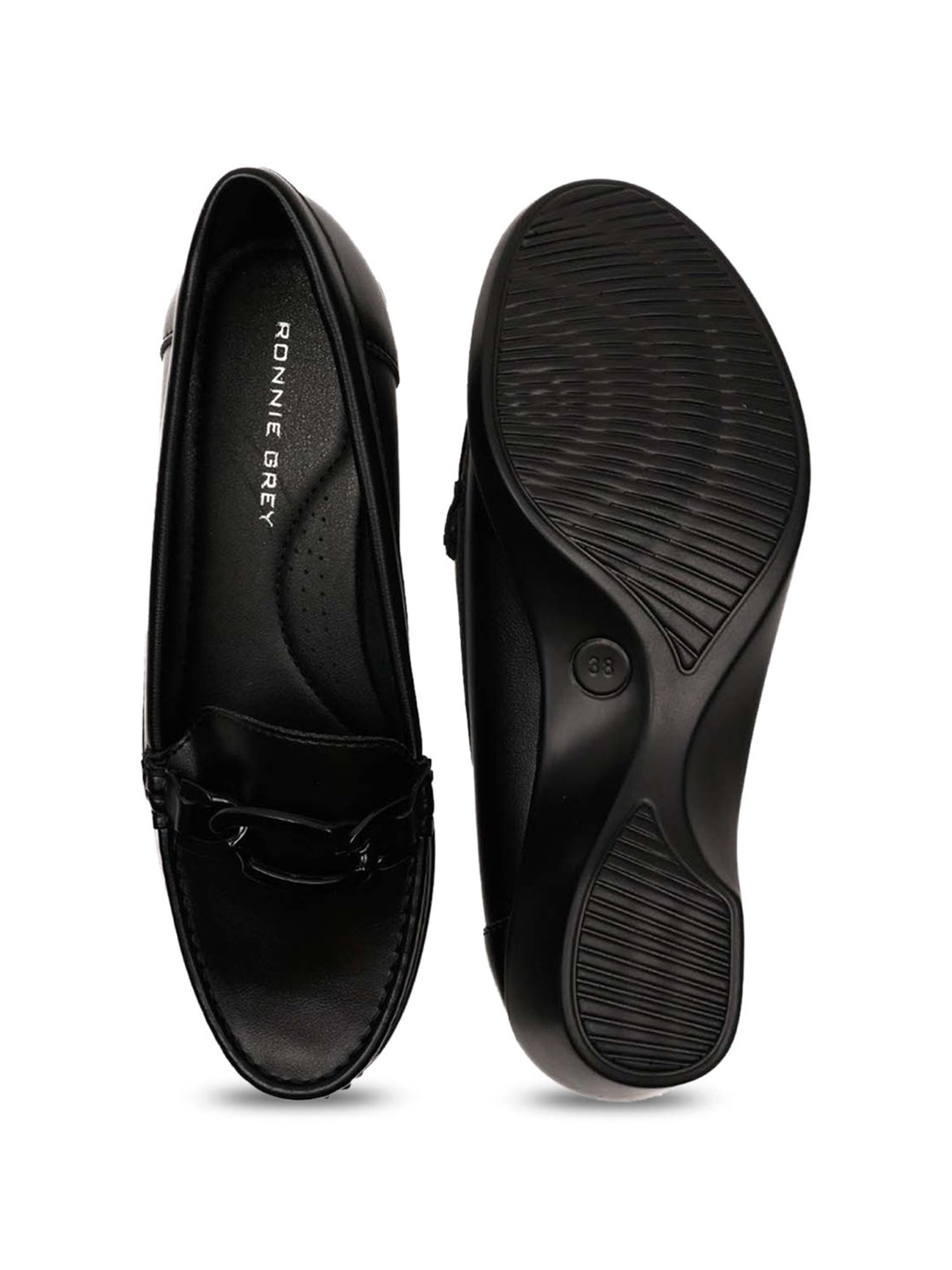 Ronnie Grey Women's Black Casual Loafers