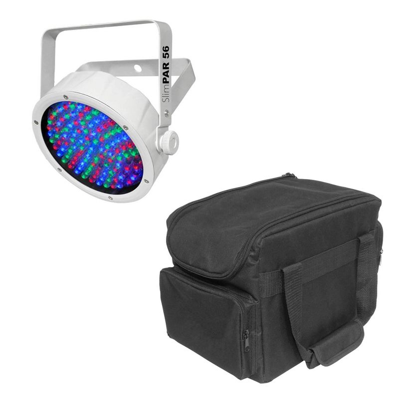 Chauvet DJ SlimPAR 56 LED DMX Flat Can Wash Light Effect, White + Transport Bag