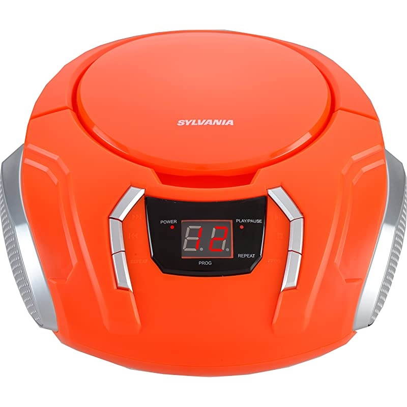 Portable CD Boombox with AM/FM Radio (Orange)