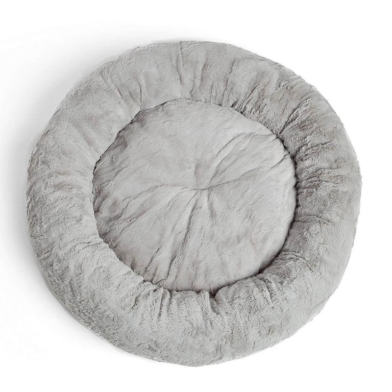 Best Friends by Sheri Orthopedic Relief Donut Cuddler Dog Bed in Gray Lux Fur
