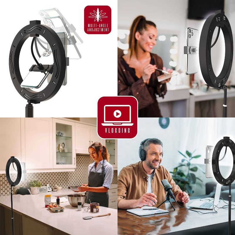 Tzumi Halo Travel Pro 10" LED Ring Light - Black