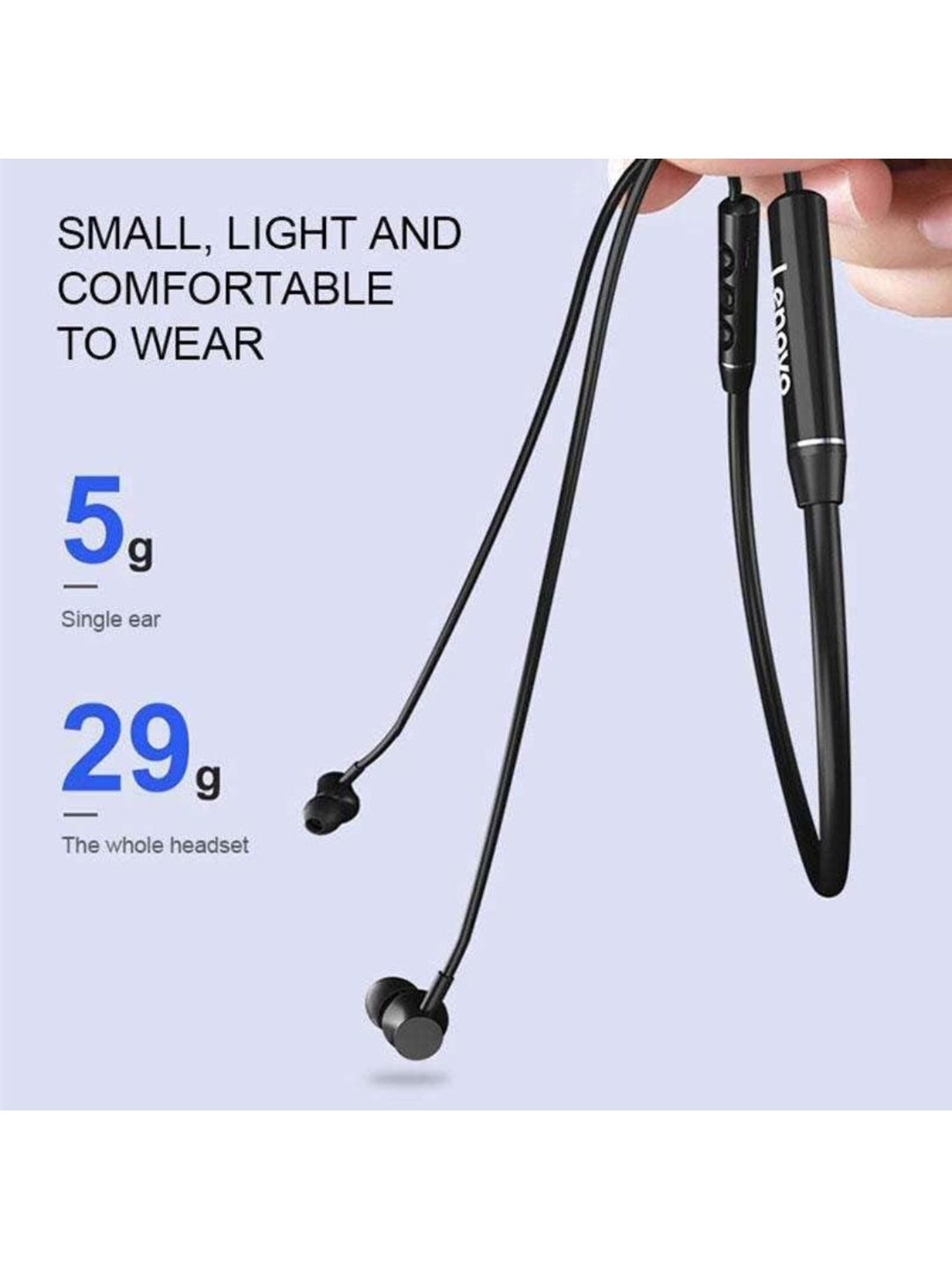 Lenovo QE03 Neckband with Mic (Black)