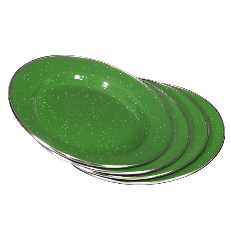 Stansport Enamel Camping Tableware Set 24 Pieces Green