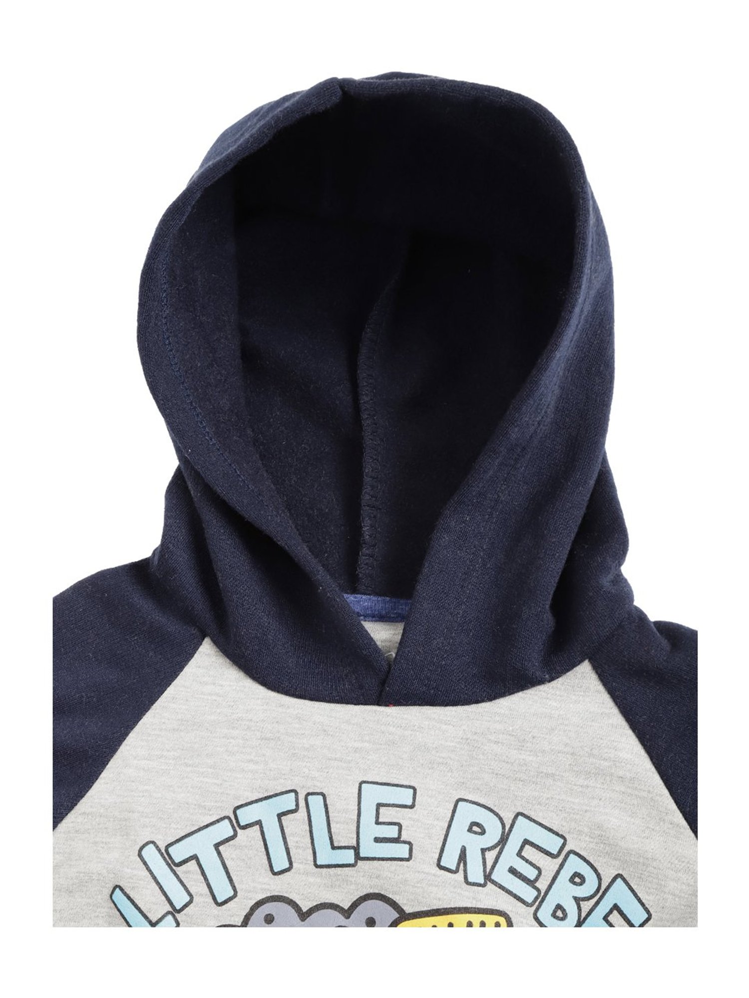 Lazy Shark Kids Grey Color Blocked  Hoodie